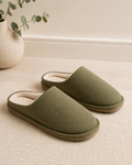 DANN COPR #002 Olive Green Cozy Slip-On Slippers