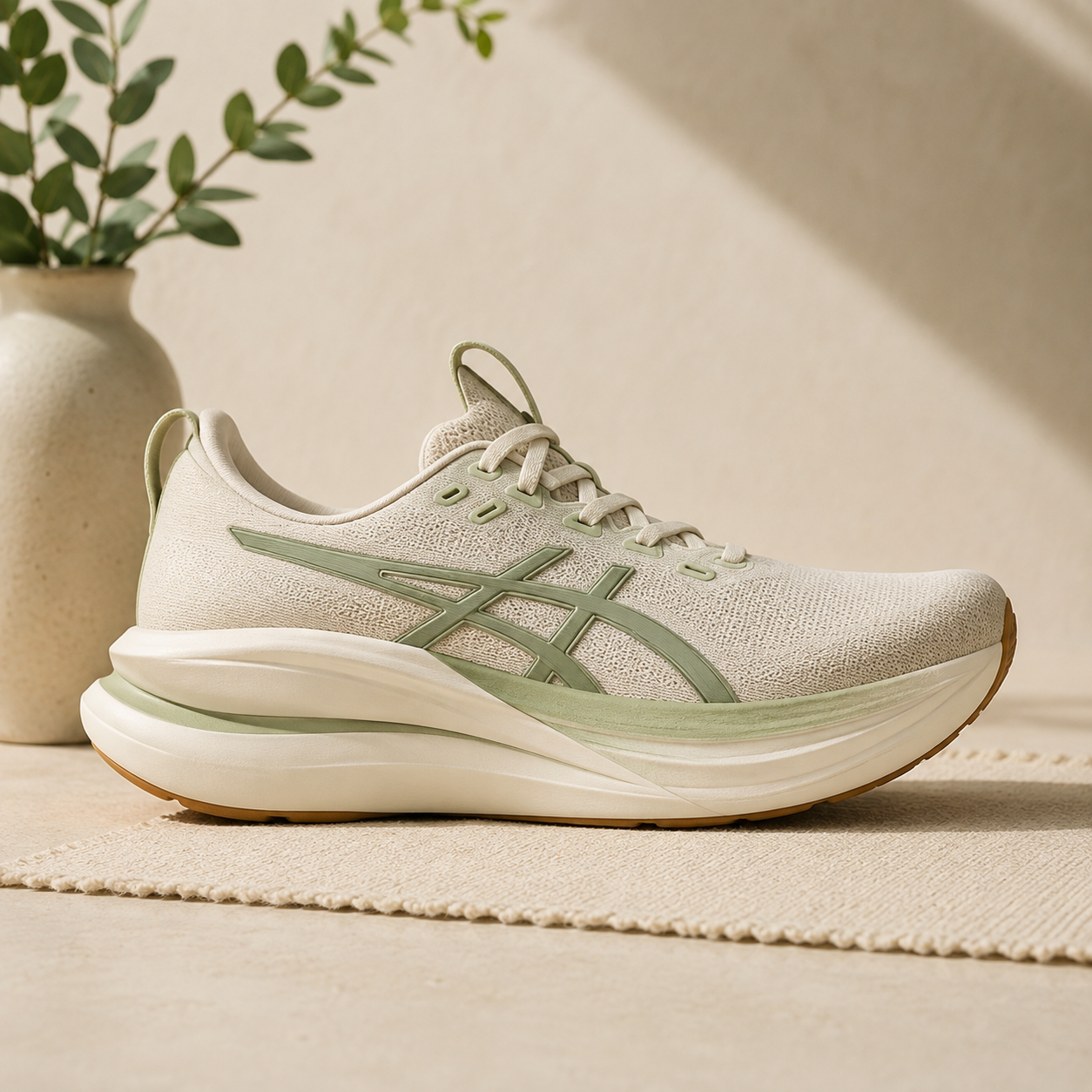DANN COPR #004 Cream & Sage Performance Running Shoes