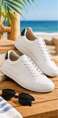 DANN COPR #006 Men's Premium White Casual Sneakers – Classic Summer Fashion Shoes